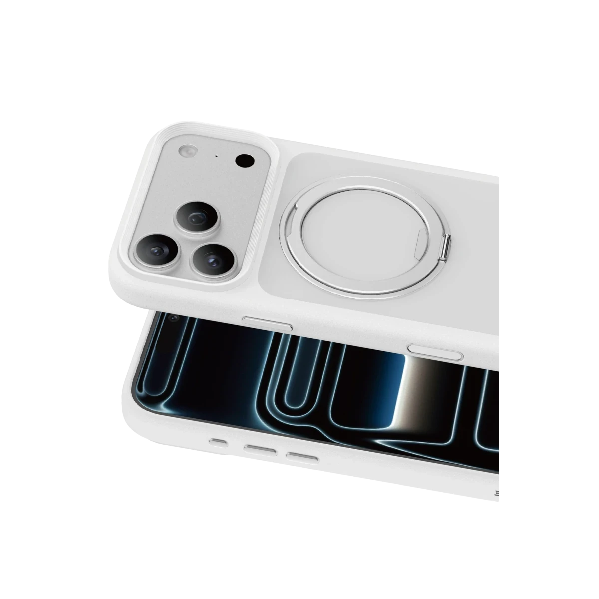 Keephone Apple iPhone 17 Pro Omega Magsafe Standlı Kapak - Beyaz