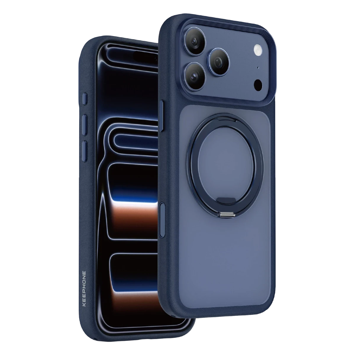 Keephone Apple iPhone 17 Pro Omega Magsafe Standlı Kapak - Lacivert