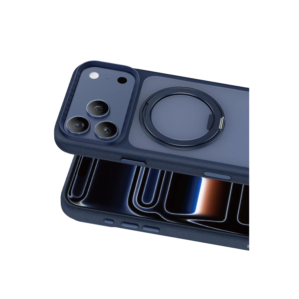 Keephone Apple iPhone 17 Pro Omega Magsafe Standlı Kapak - Lacivert