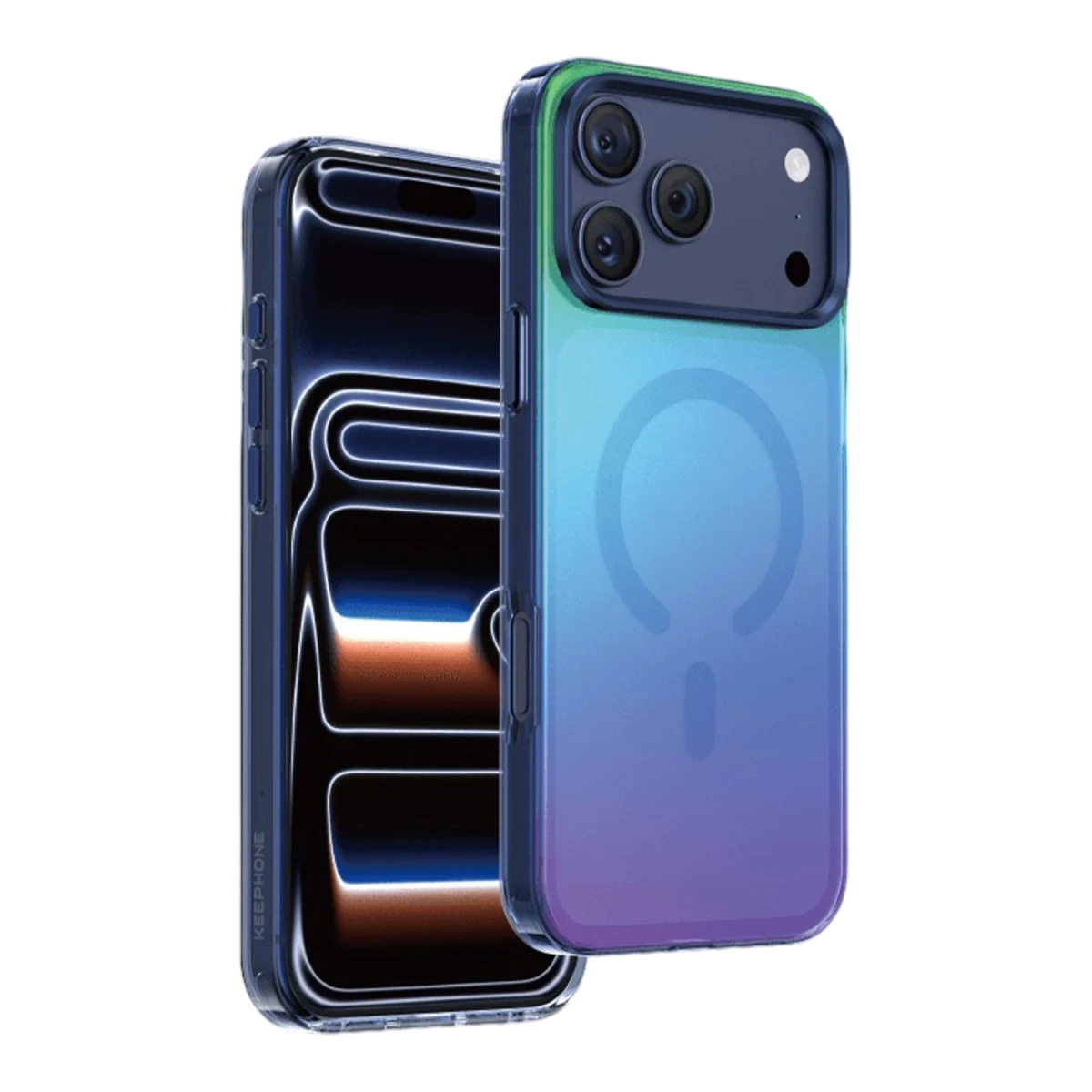 Keephone Apple iPhone 17 Pro Rainbow Magsafe Kapak - Mavi