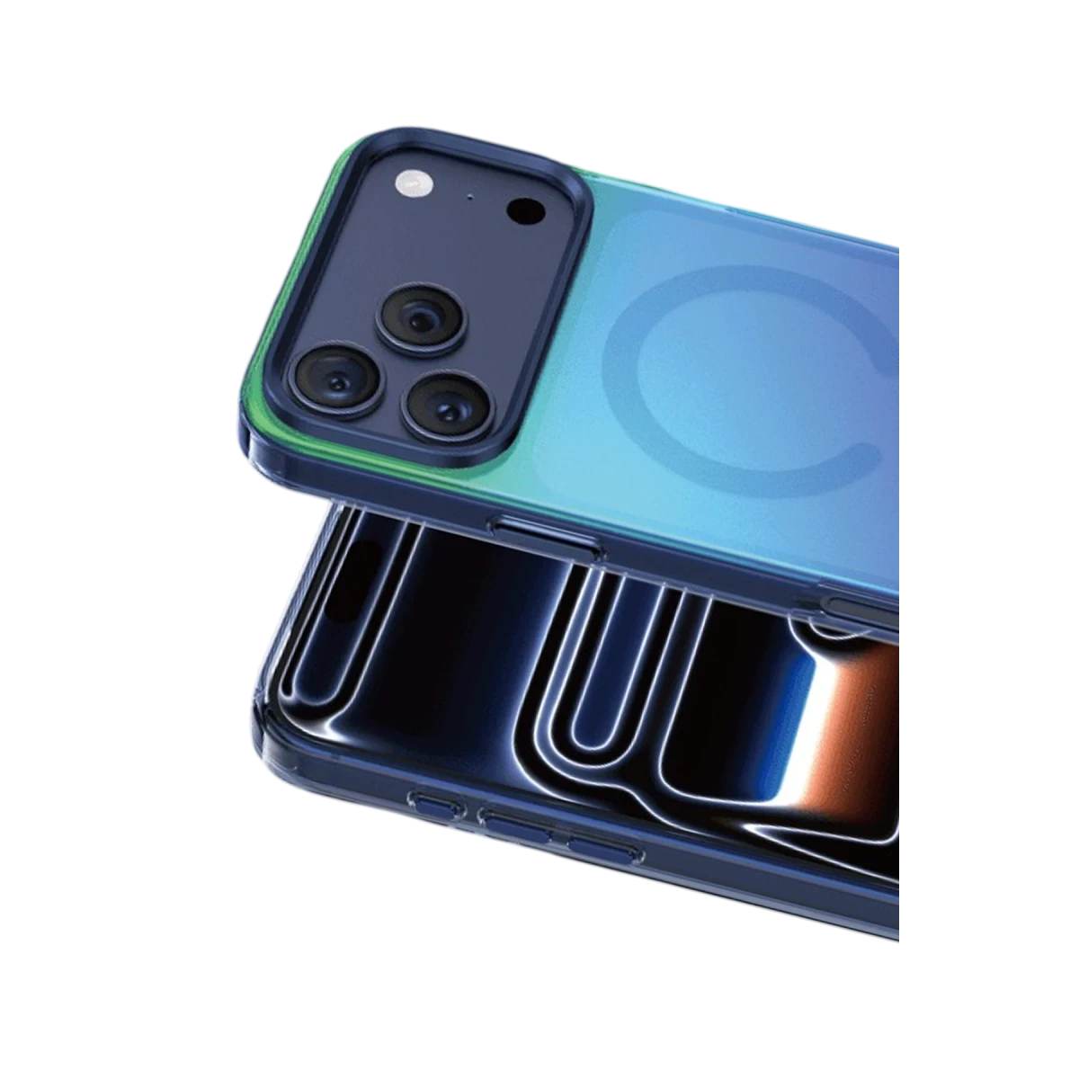 Keephone Apple iPhone 17 Pro Rainbow Magsafe Kapak - Mavi