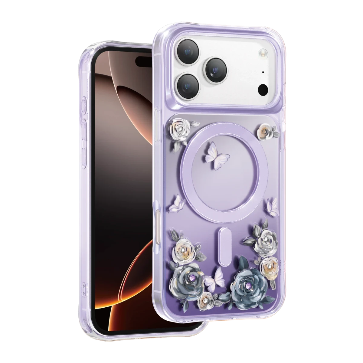 Keephone Apple iPhone 17 Pro Roseland Magsafe Kapak - Mor