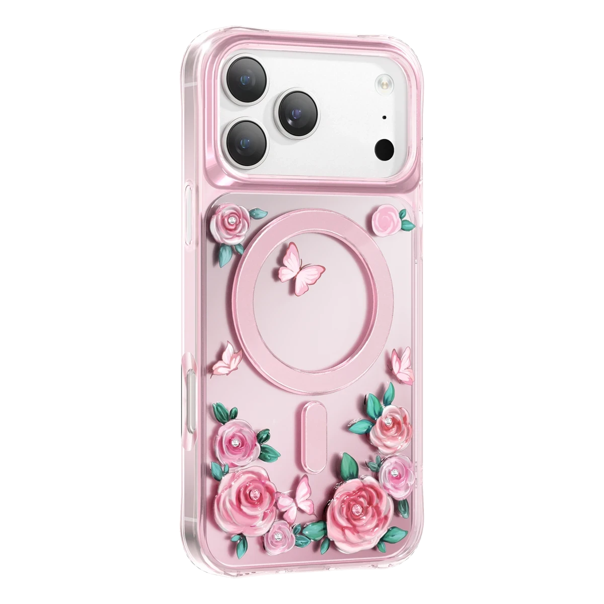 Keephone Apple iPhone 17 Pro Roseland Magsafe Kapak - Pembe