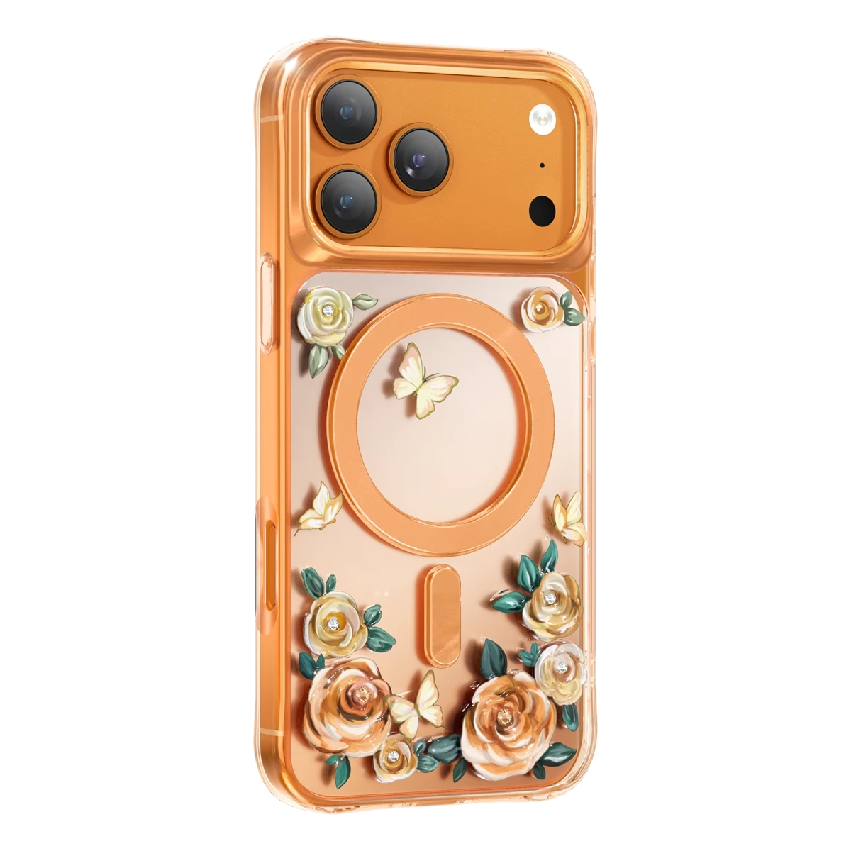Keephone Apple iPhone 17 Pro Roseland Magsafe Kapak - Turuncu