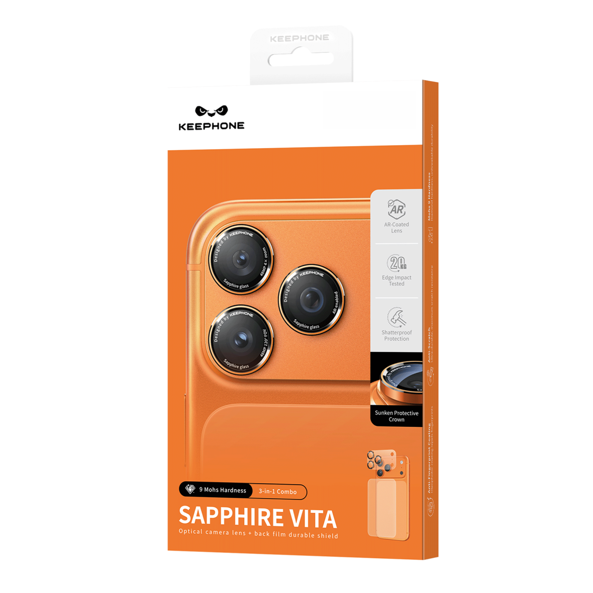 Keephone Apple iPhone 17 Pro Sapphire Vita Arka Film Ve Kamera Lens Koruyucu - Gümüş