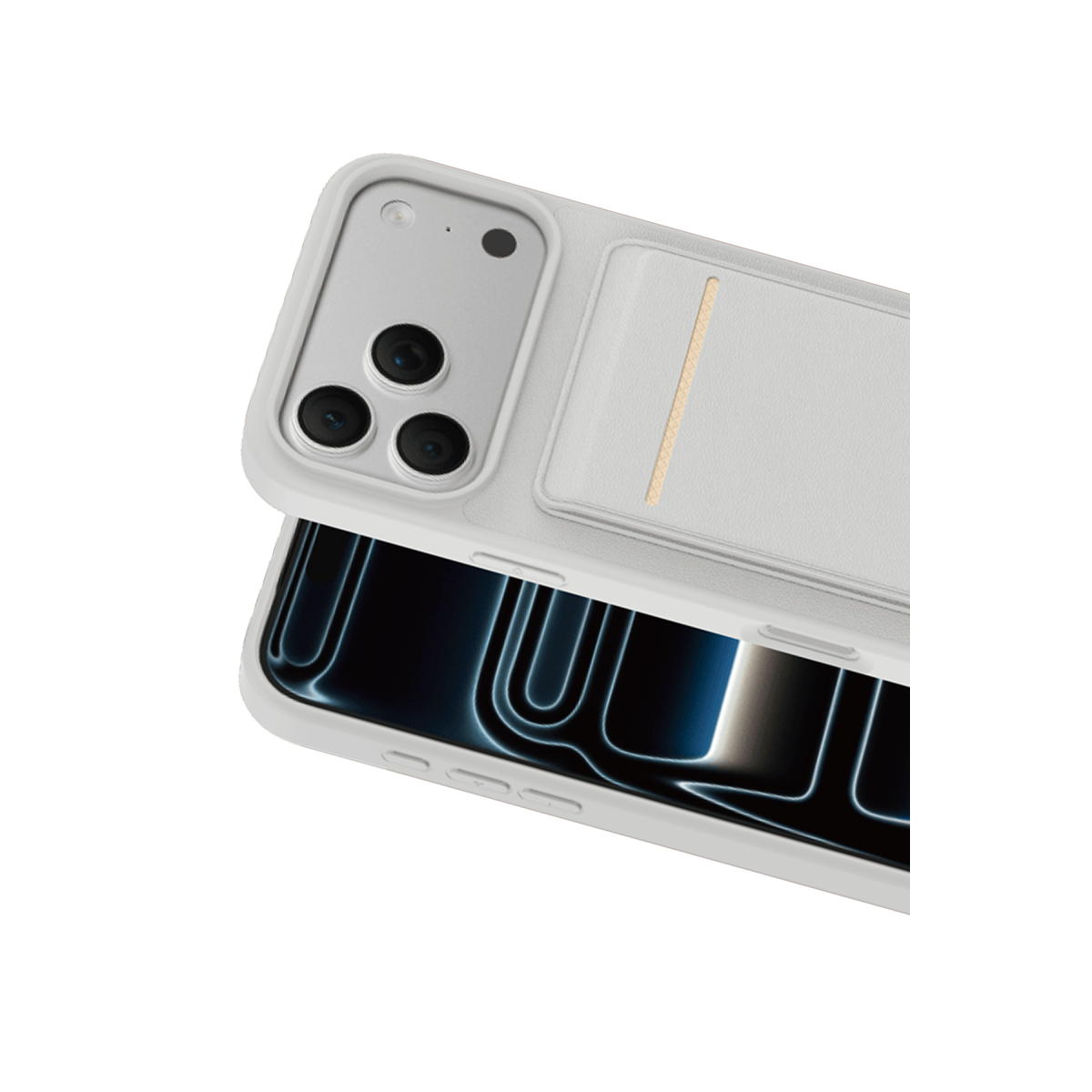 Keephone Apple iPhone 17 Pro Suedea Kartvizitli Standlı Kapak - Gri