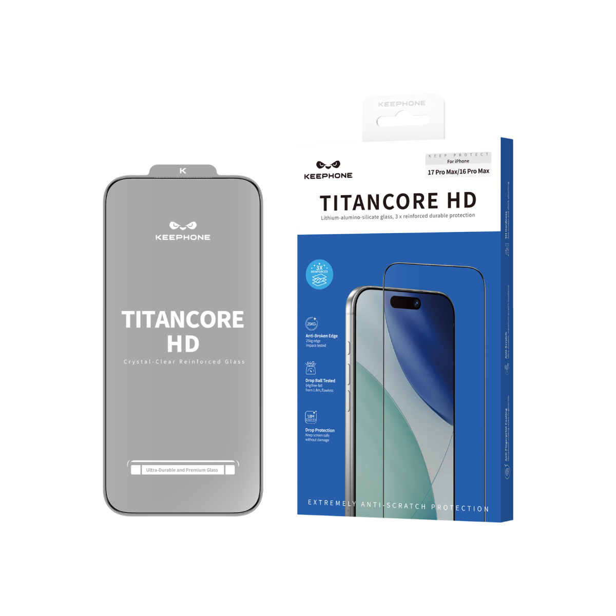 Keephone Apple iPhone 17 Pro Titancore HD Cam Ekran Koruyucu - Şeffaf