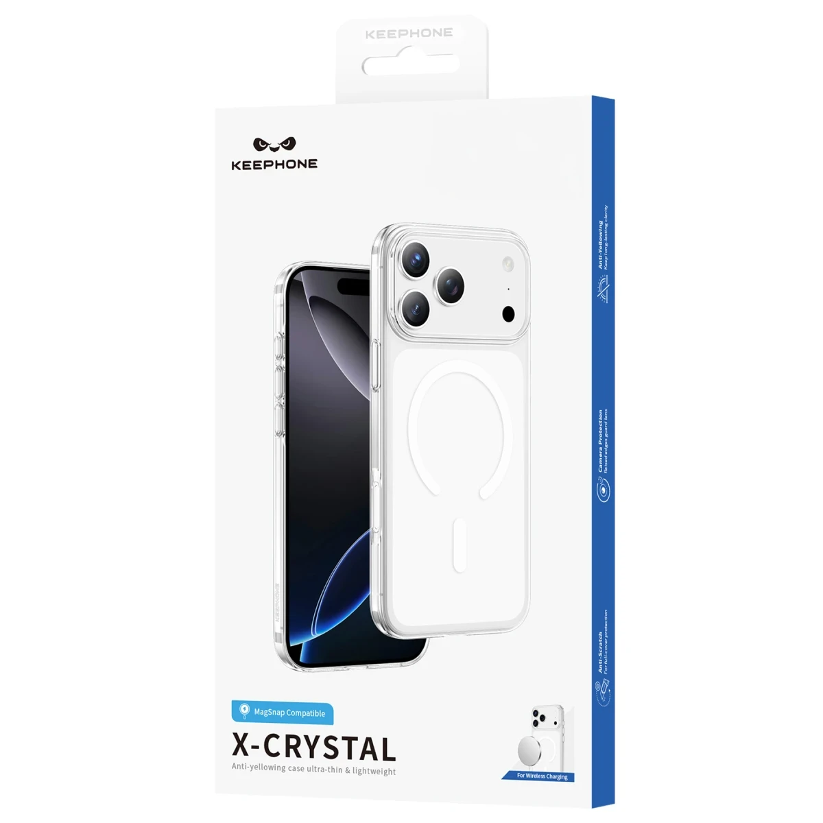 Keephone Apple iPhone 17 Pro X-Crystal Slim Magsafe Kılıf - Natural Grey