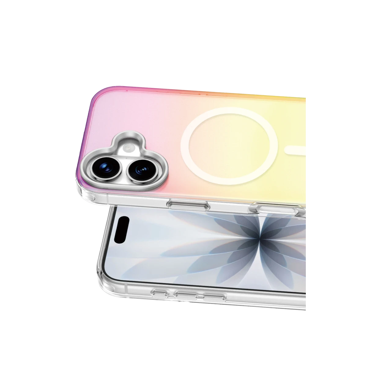 Keephone Apple iPhone 17 Rainbow Magsafe Kapak - Gümüş