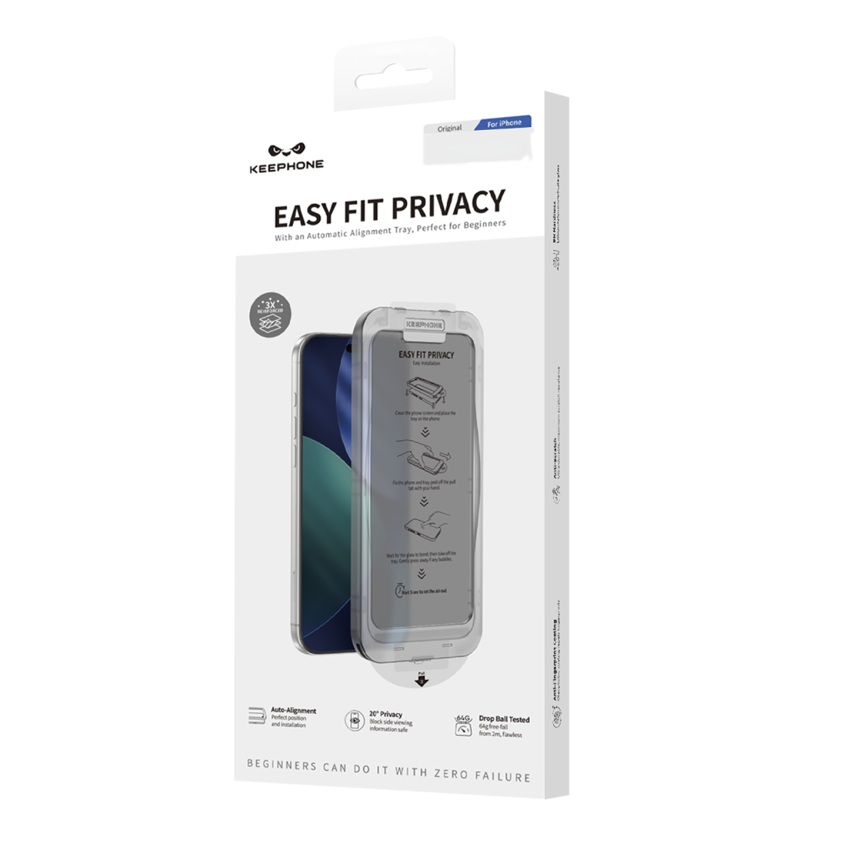 Keephone Apple iPhone 18 Pro EasyFit Hayalet Cam Ekran Koruyucu - Siyah