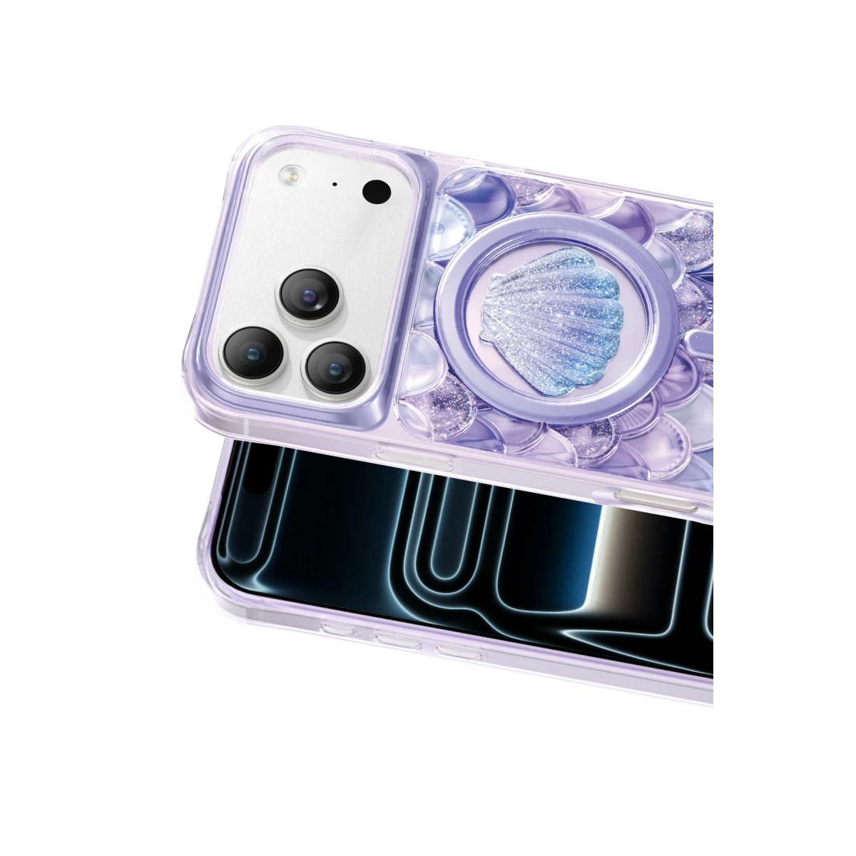Keephone Apple iPhone 18 Pro Iceland Simli Magsafe Kapak - Mor