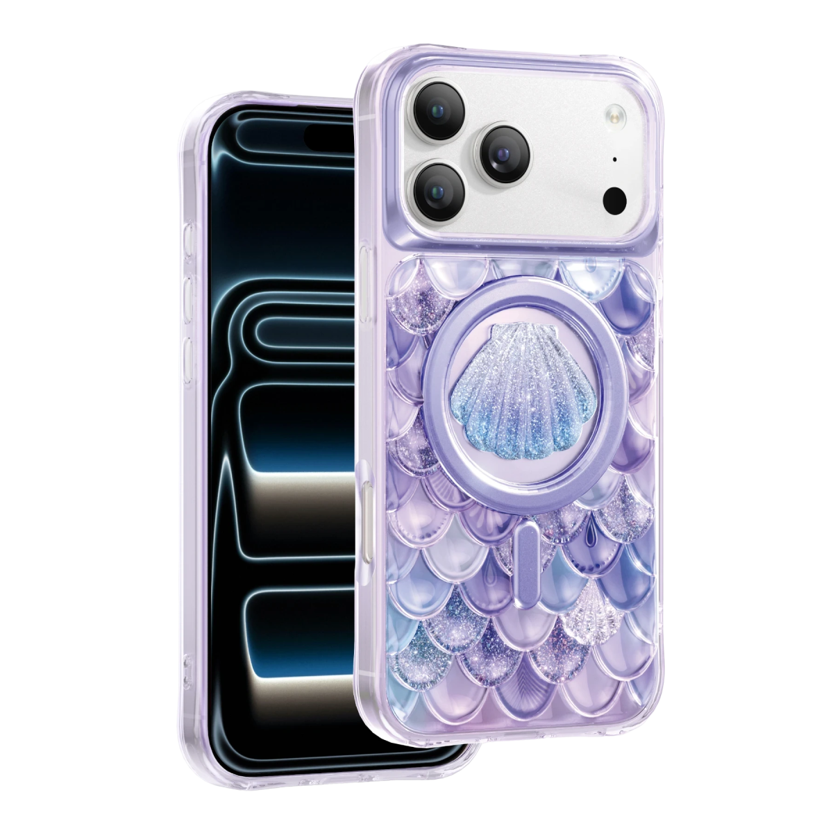 Keephone Apple iPhone 18 Pro Iceland Simli Magsafe Kapak - Mor