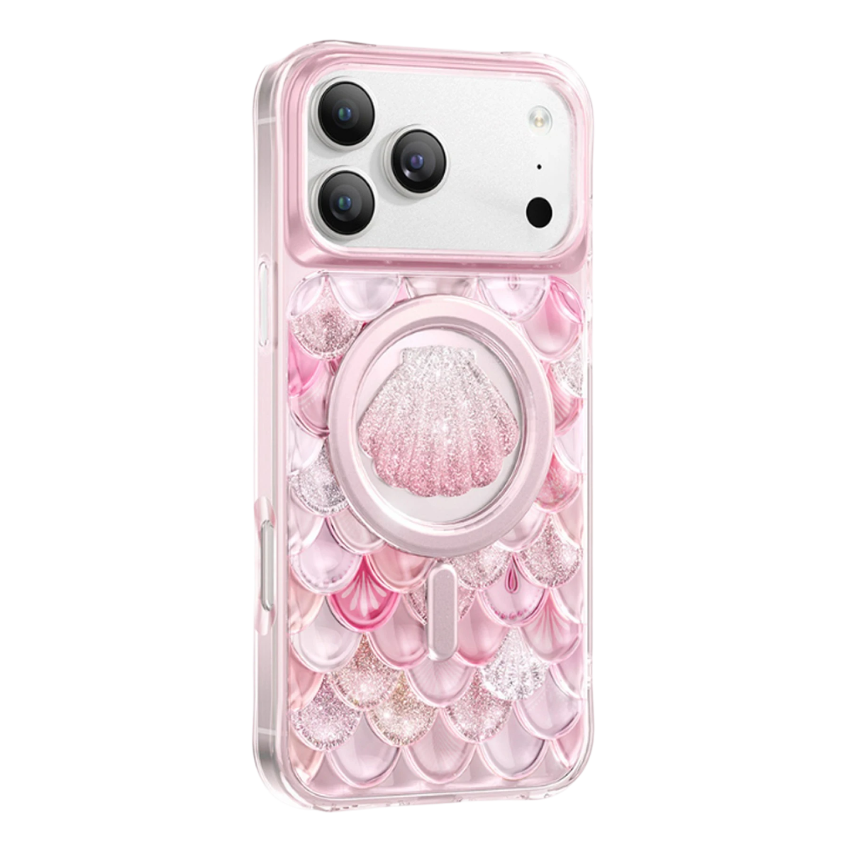 Keephone Apple iPhone 18 Pro Iceland Simli Magsafe Kapak - Pembe