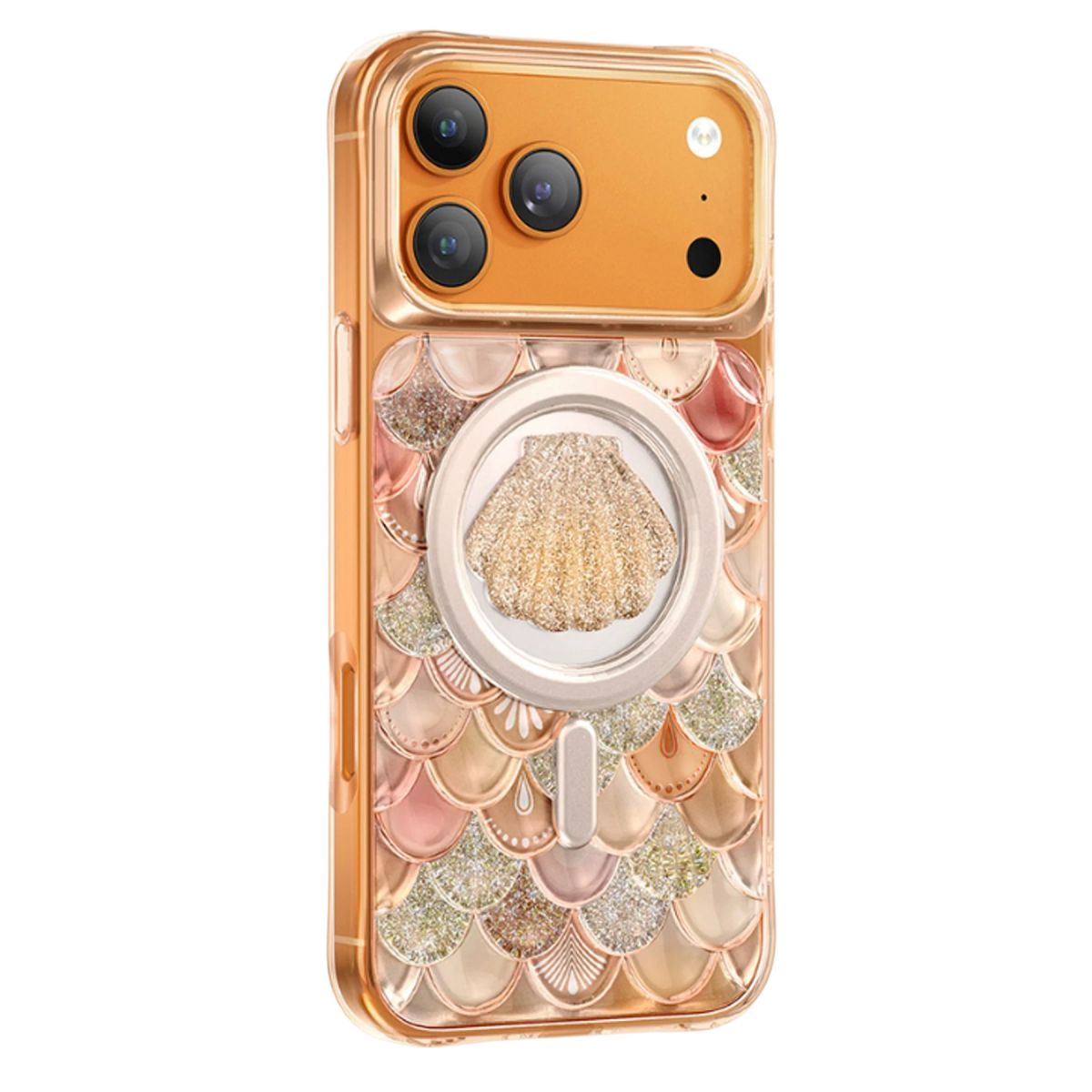 Keephone Apple iPhone 18 Pro Iceland Simli Magsafe Kapak - Turuncu