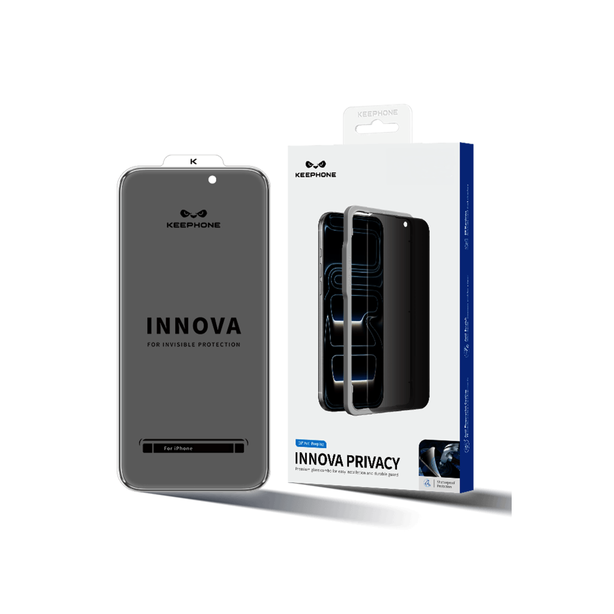 Keephone Apple iPhone 18 Pro Innova Hayalet Cam Ekran Koruyucu - Siyah