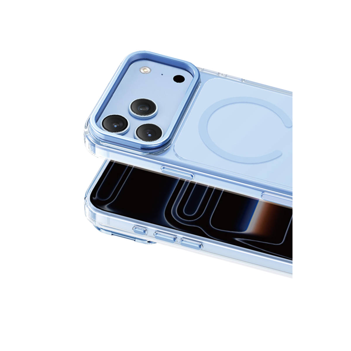 Keephone Apple iPhone 18 Pro Magicam Standlı Magsafe Kapak - Açık Mavi