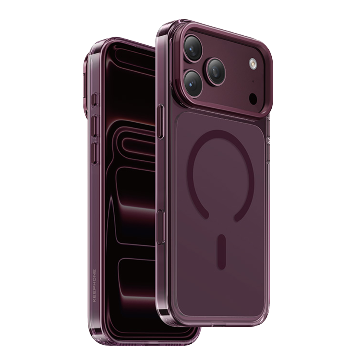 Keephone Apple iPhone 18 Pro Magicam Standlı Magsafe Kapak - Bordo