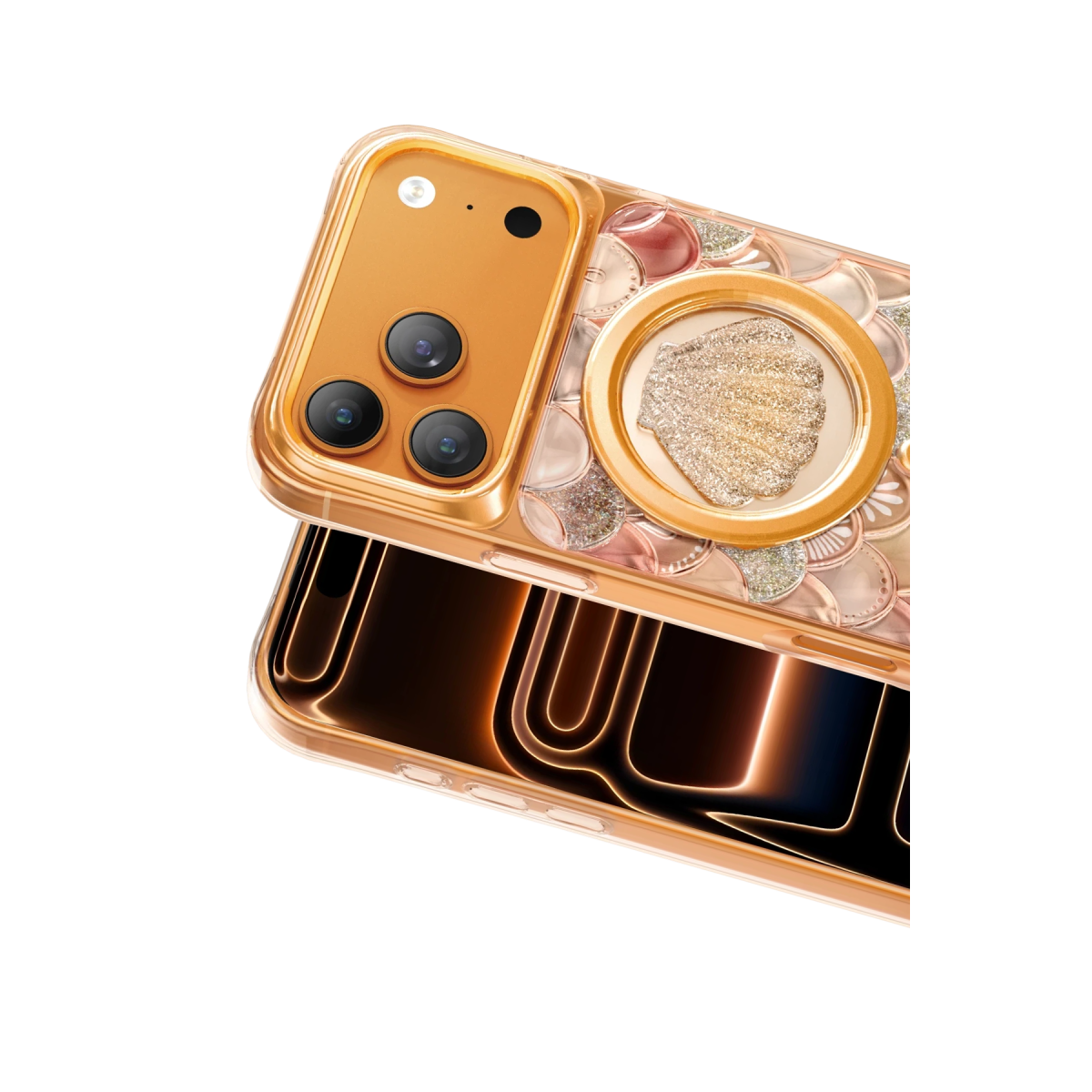 Keephone Apple iPhone 18 Pro Max Iceland Simli Magsafe Kapak - Turuncu