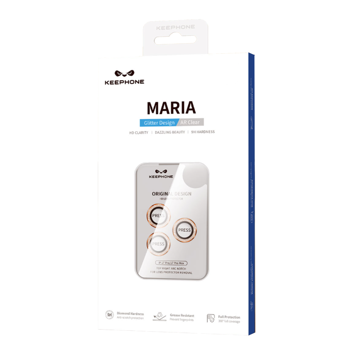 Keephone Apple iPhone 18 Pro Max Maria Simli Kamera Lens Koruyucu - Açık Mavi