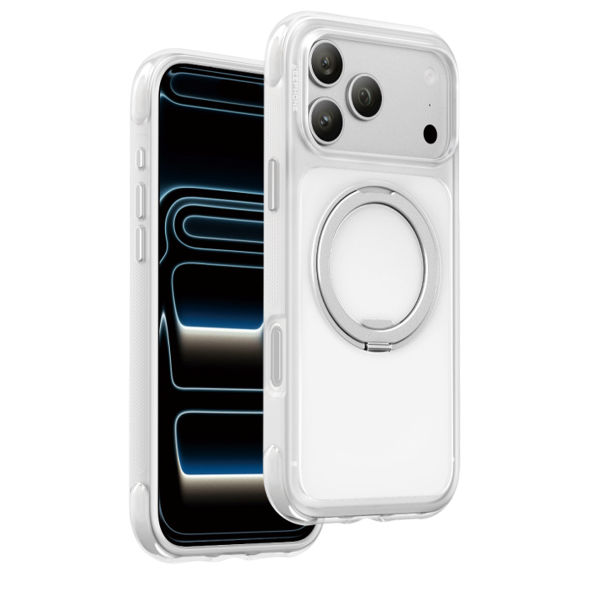 Keephone Apple iPhone 18 Pro Max Monica Airbag Pro Stantlı Magsafe Kapak - Beyaz