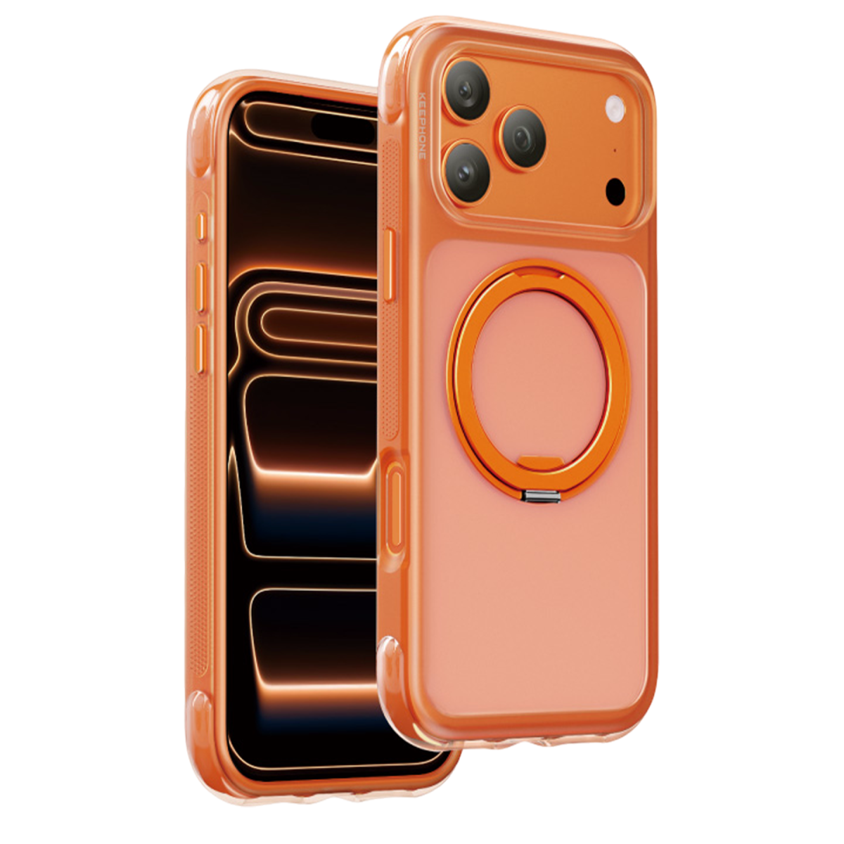 Keephone Apple iPhone 18 Pro Max Monica Airbag Pro Stantlı Magsafe Kapak - Turuncu