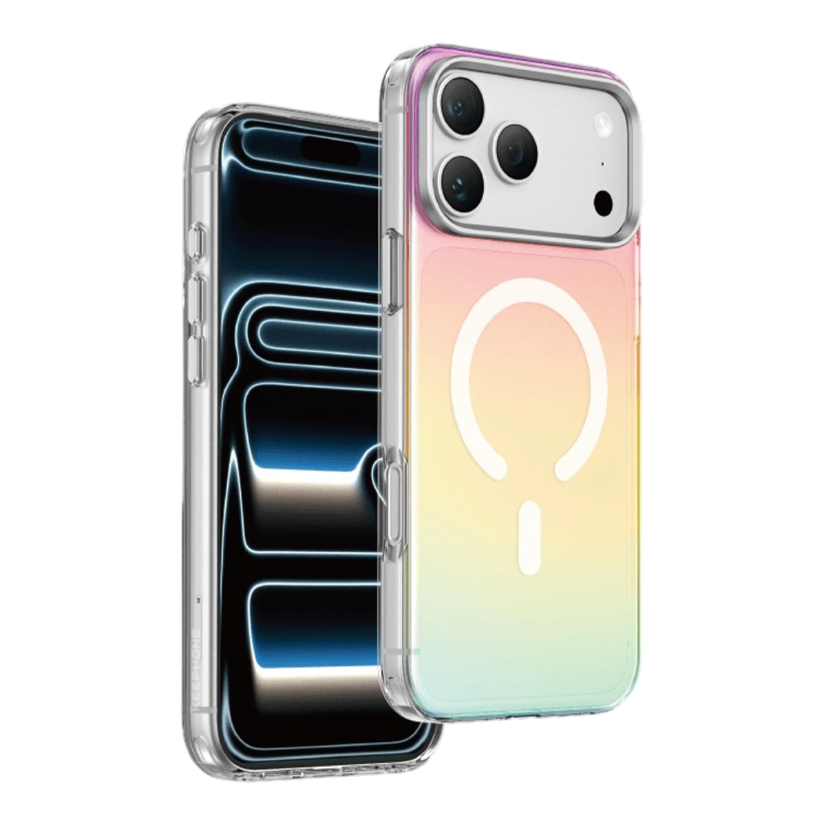 Keephone Apple iPhone 18 Pro Max Rainbow Magsafe Kapak - Gümüş
