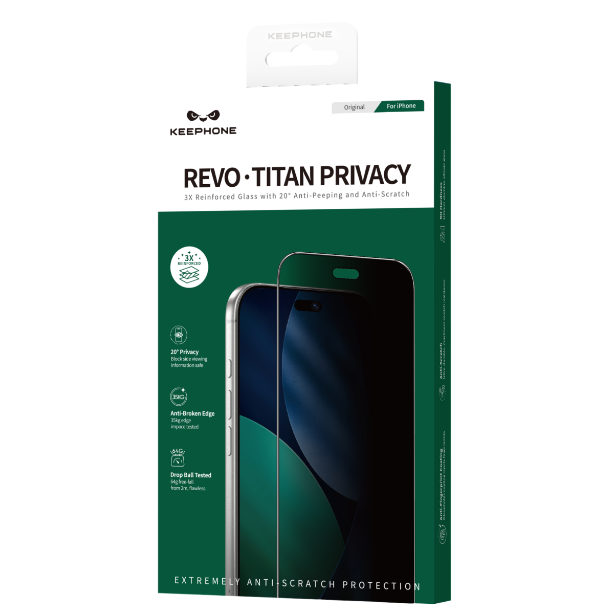 Keephone Apple iPhone 18 Pro Max Revo Titan Hayalet Cam Ekran Koruyucu - Siyah