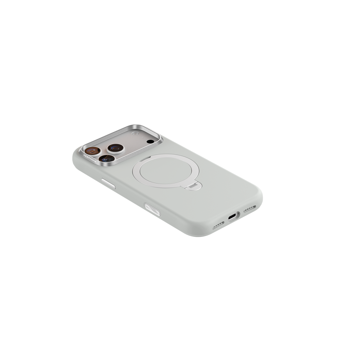 Keephone Apple iPhone 18 Pro Max Rovana Standlı Magsafe Kapak - Açık Gri