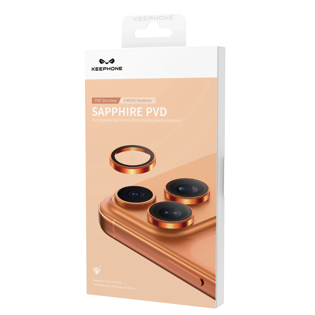 Keephone Apple iPhone 18 Pro Max Sapphire PVD Kamera Lens - Gümüş
