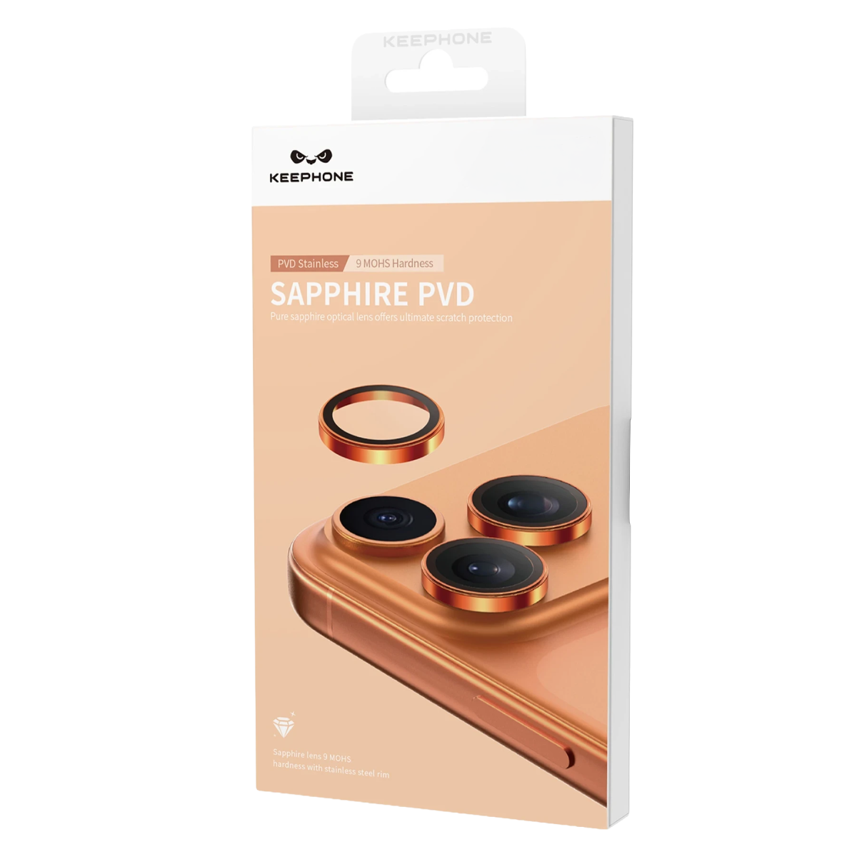 Keephone Apple iPhone 18 Pro Max Sapphire PVD Kamera Lens - Siyah