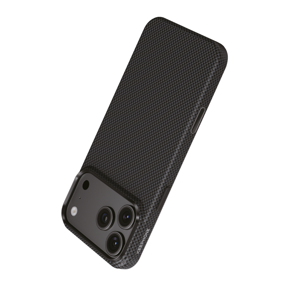 Keephone Apple iPhone 18 Pro Max Titan Aramid Fiber Magsafe Kapak - Black Plain