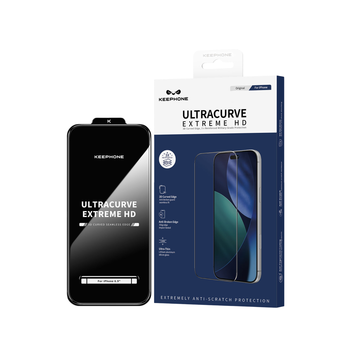 Keephone Apple iPhone 18 Pro Max UltraCurve Extreme HD Cam Ekran Koruyucu - Şeffaf