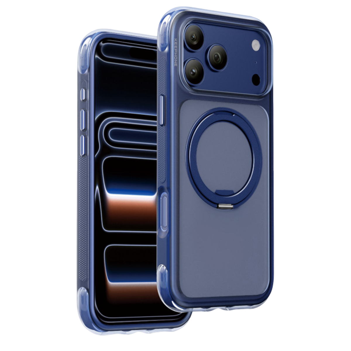 Keephone Apple iPhone 18 Pro Monica Airbag Pro Stantlı Magsafe Kapak - Lacivert