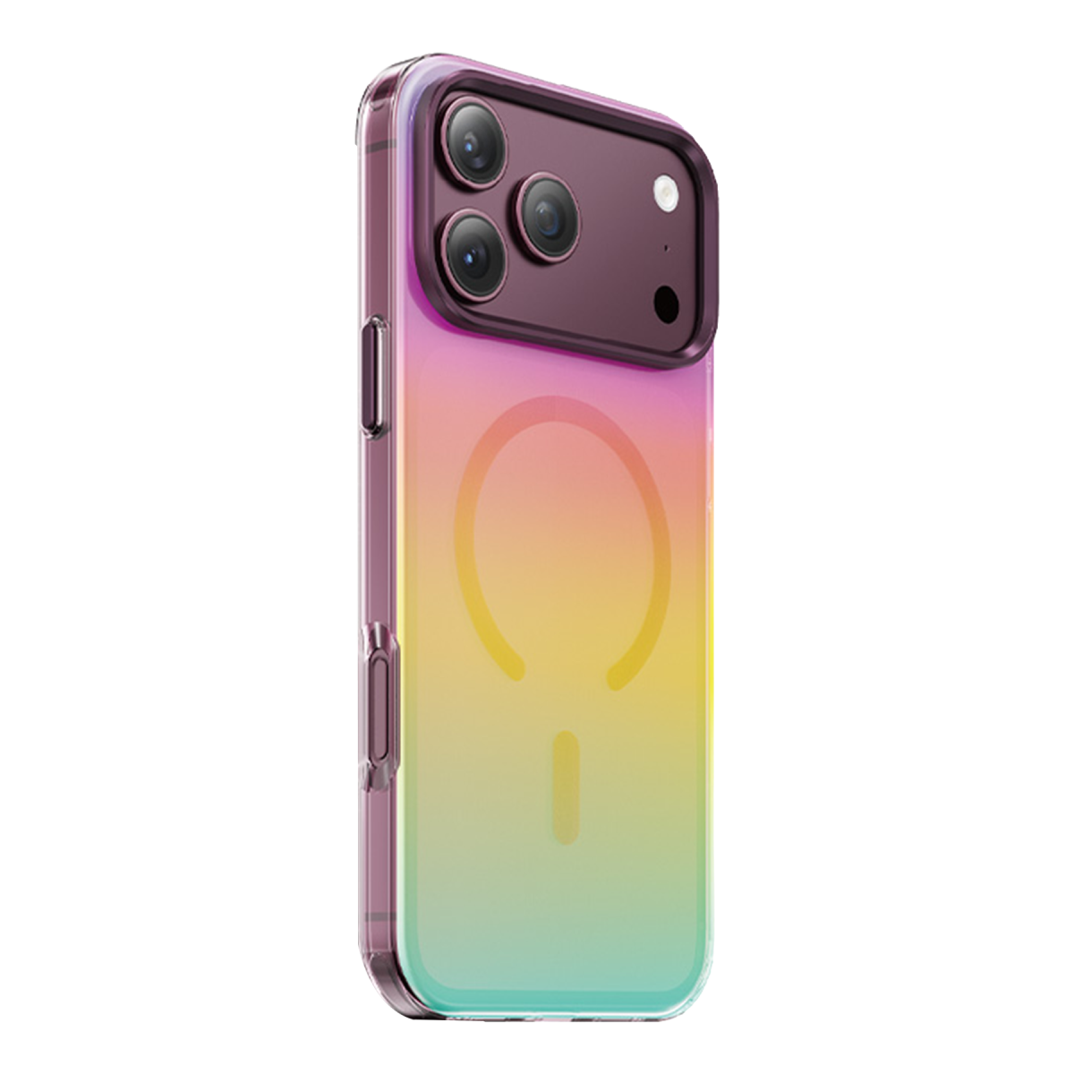 Keephone Apple iPhone 18 Pro Rainbow Magsafe Kapak - Bordo