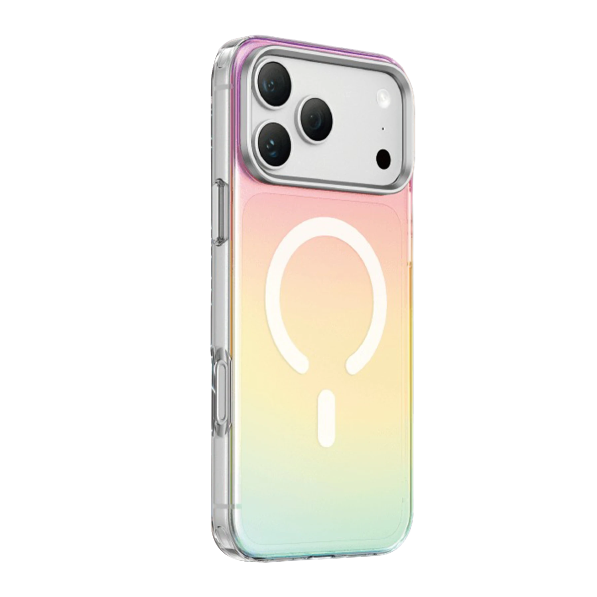 Keephone Apple iPhone 18 Pro Rainbow Magsafe Kapak - Gümüş