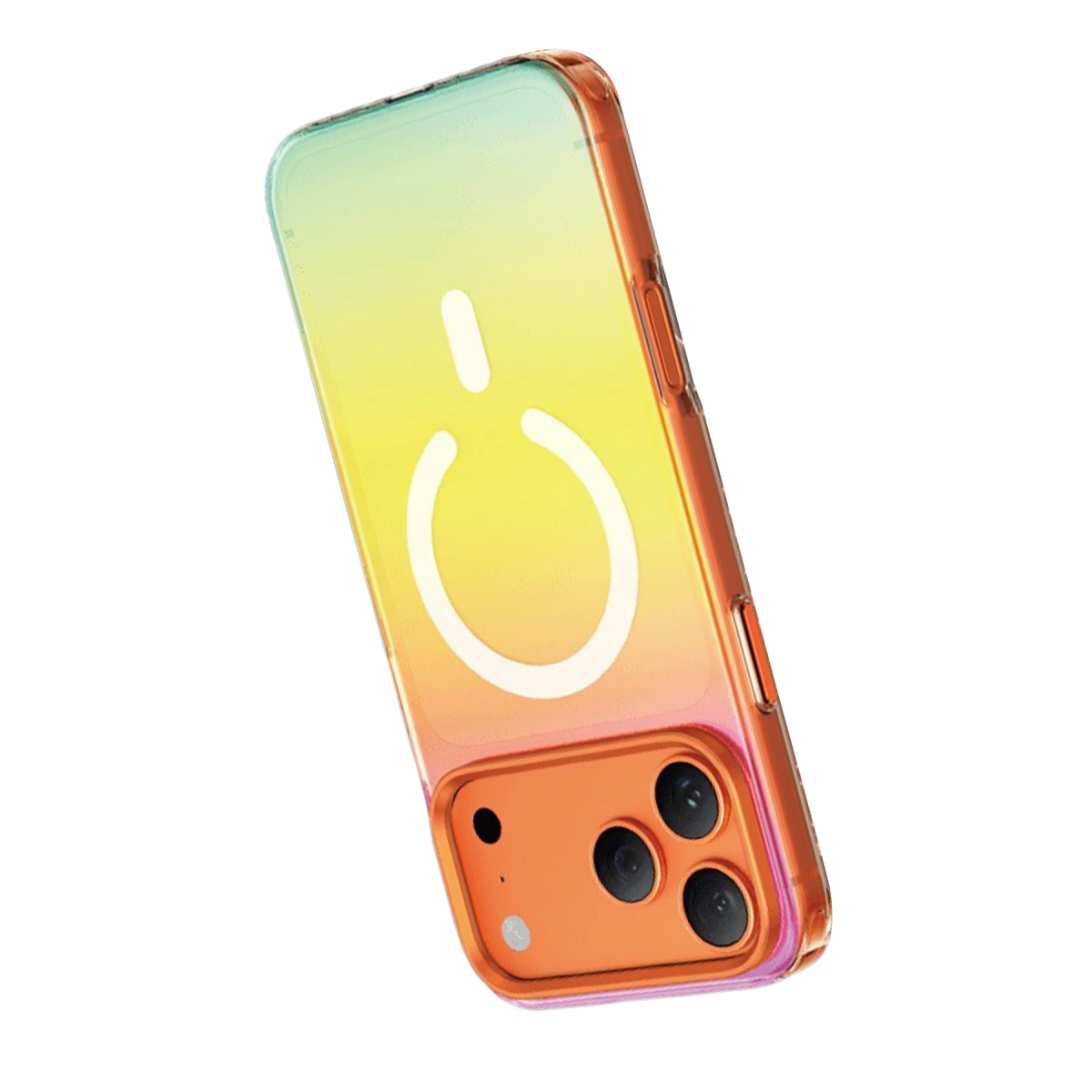 Keephone Apple iPhone 18 Pro Rainbow Magsafe Kapak - Turuncu