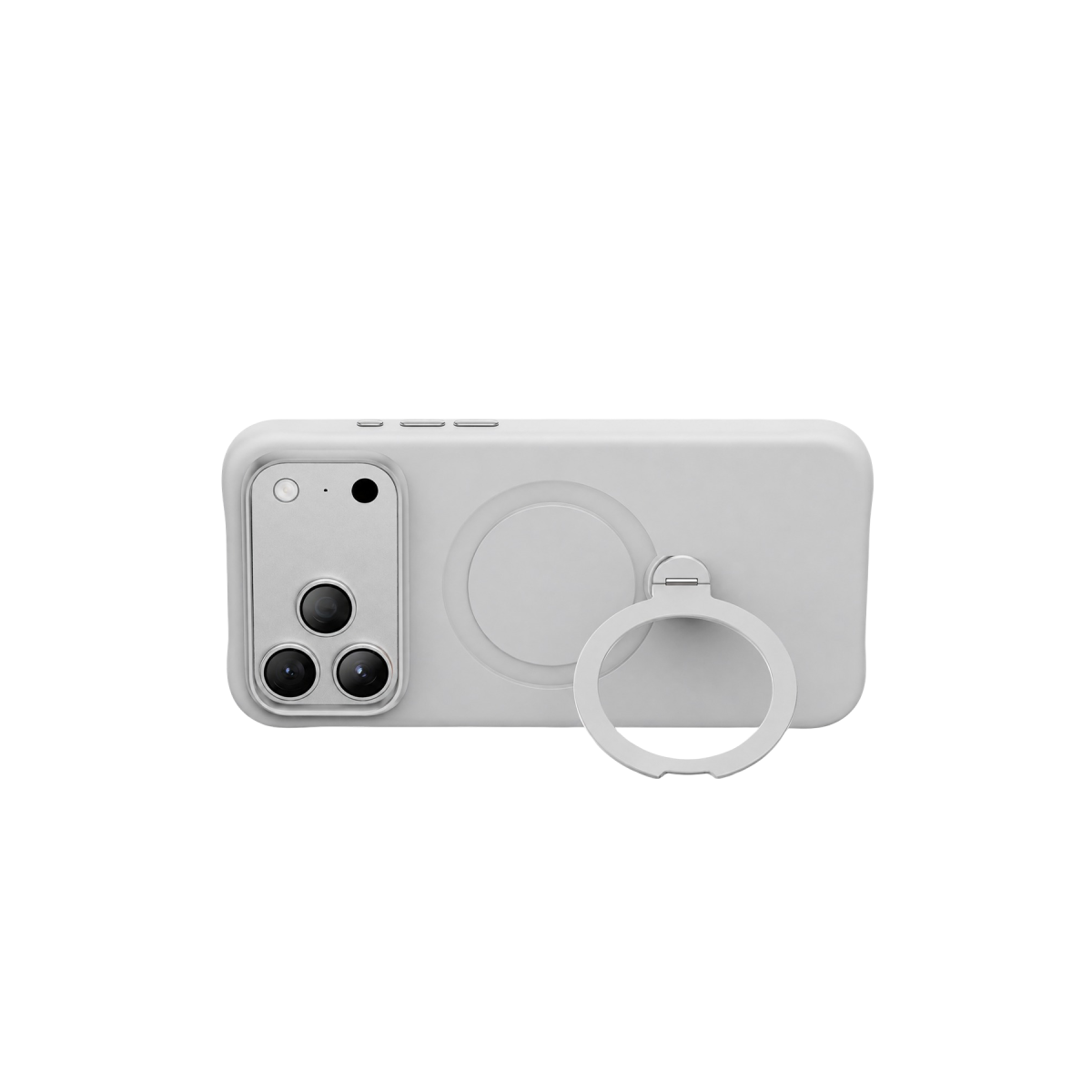 Keephone Apple iPhone 18 Pro Rovana Standlı Magsafe Kapak - Açık Gri