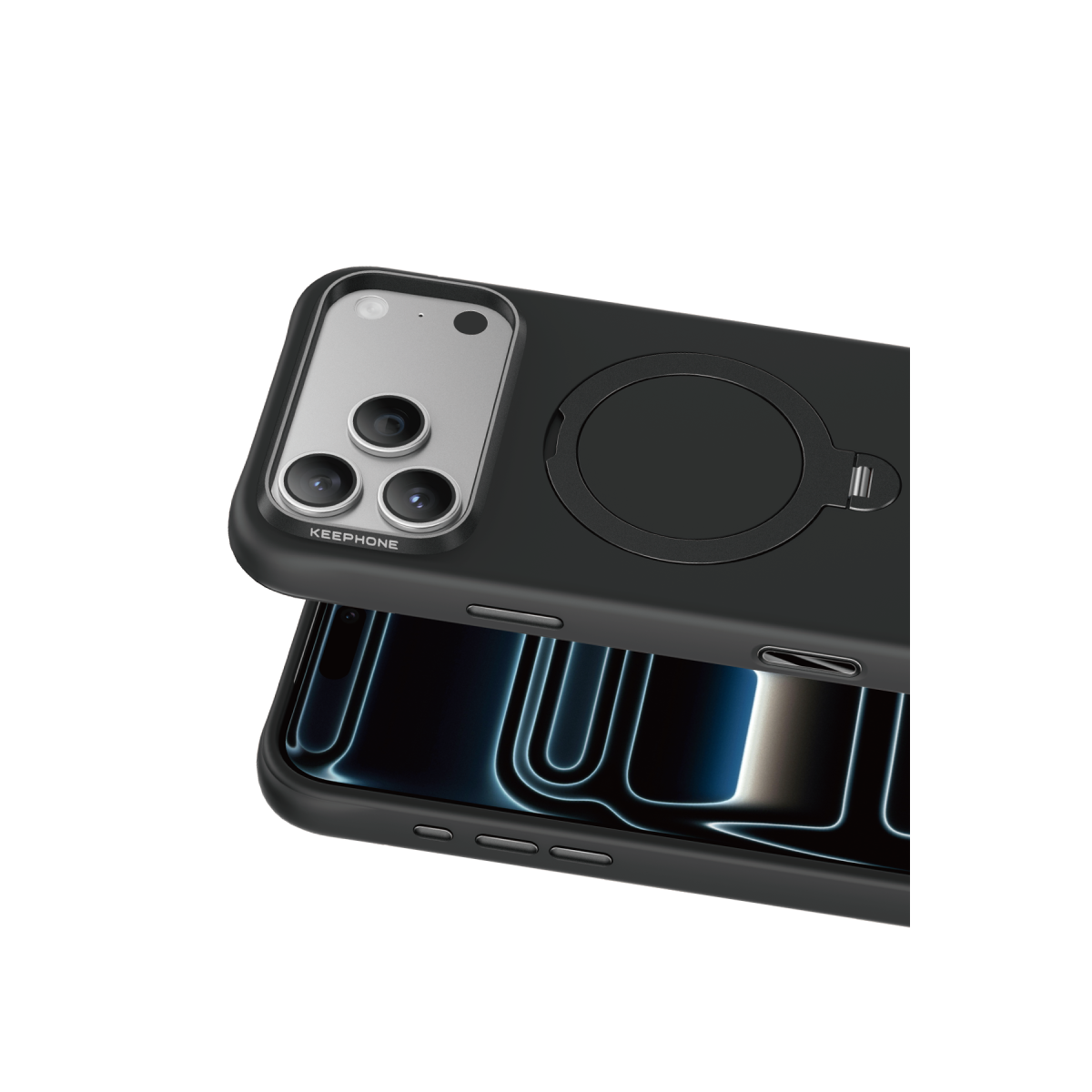 Keephone Apple iPhone 18 Pro Rovana Standlı Magsafe Kapak - Siyah