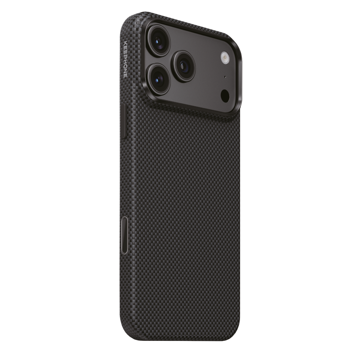 Keephone Apple iPhone 18 Pro Titan Aramid Fiber Magsafe Kapak - Black Plain