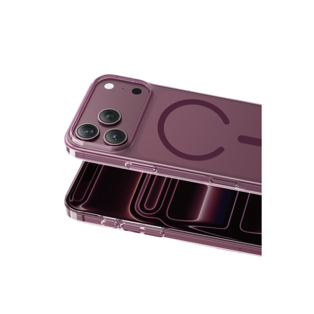 Keephone Apple iPhone 18 Pro X-Crystal Slim Magsafe Kılıf - Bordo