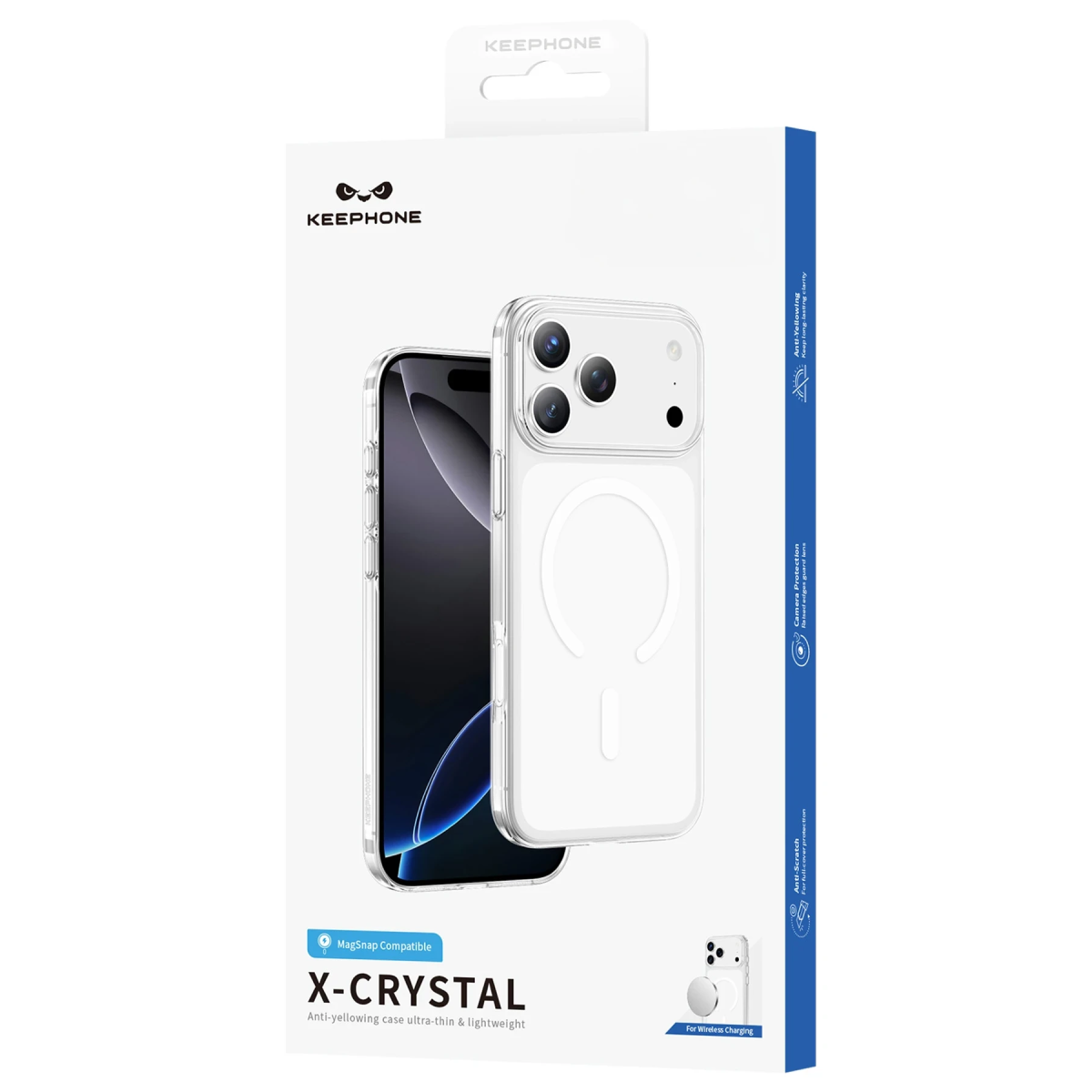 Keephone Apple iPhone 18 Pro X-Crystal Slim Magsafe Kılıf - Şeffaf