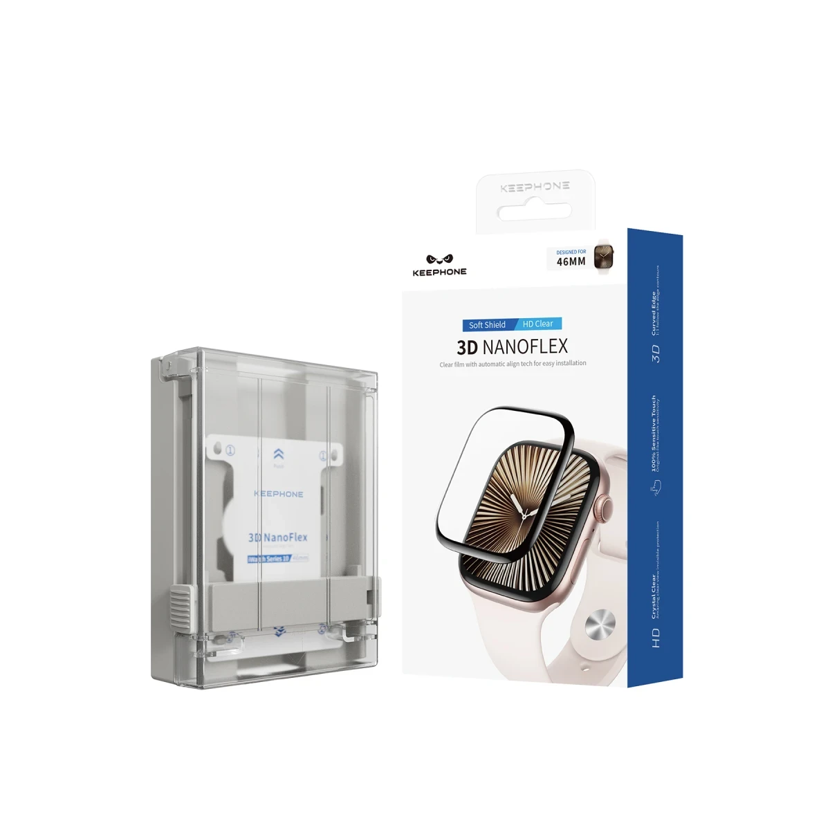 Keephone Apple Watch 46mm 3D Nano Flex Saat Ekran Koruyucu - Şeffaf