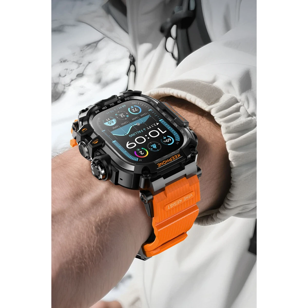 Keephone Apple Watch 46mm Bassion Kasalı Kordon - Siyah