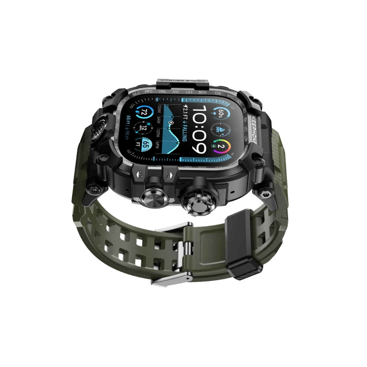 Keephone Apple Watch 46mm Bassion Kasalı Kordon - Yeşil