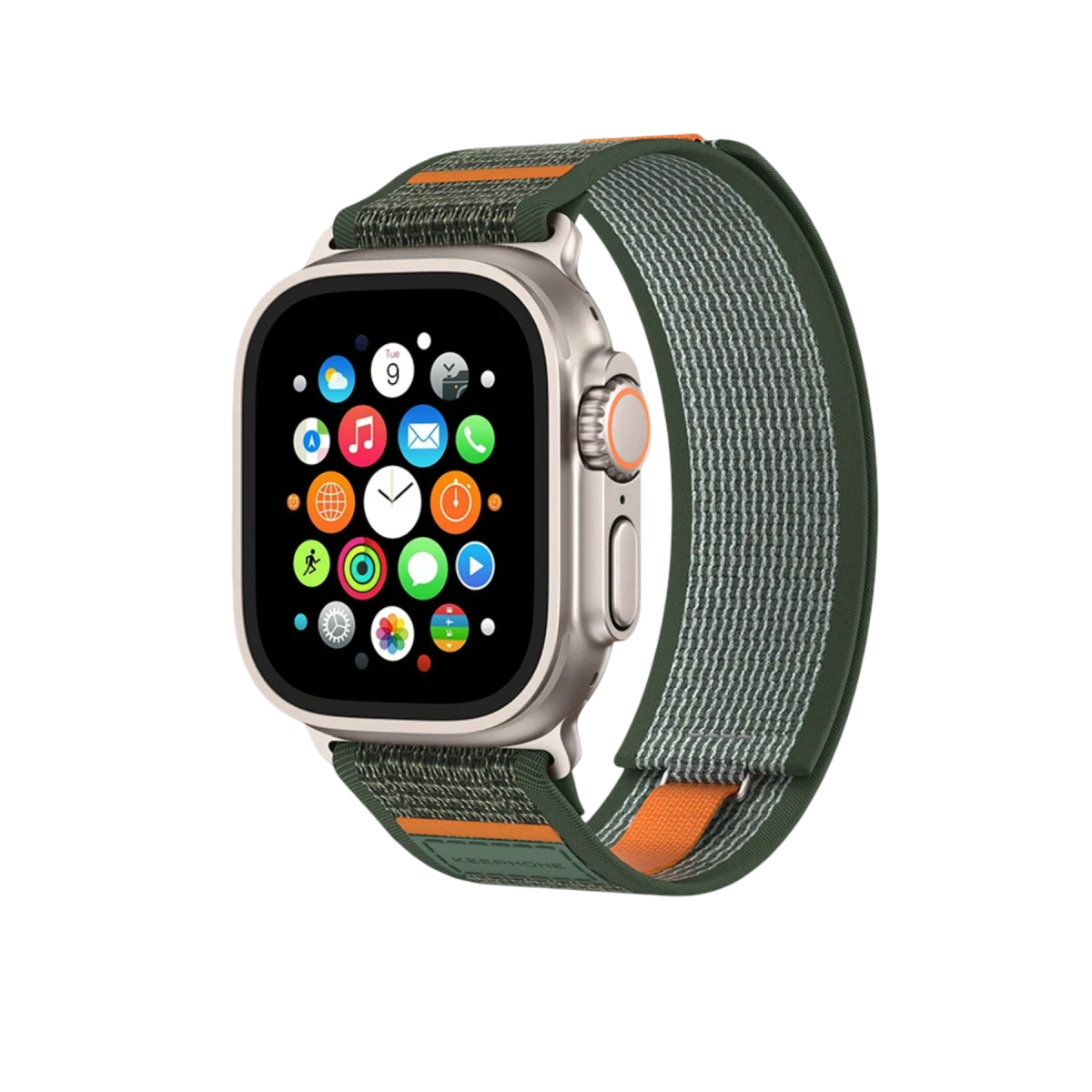 Keephone Apple Watch Ultra 2 49mm Musse Kumaş Kordon - Koyu Yeşil