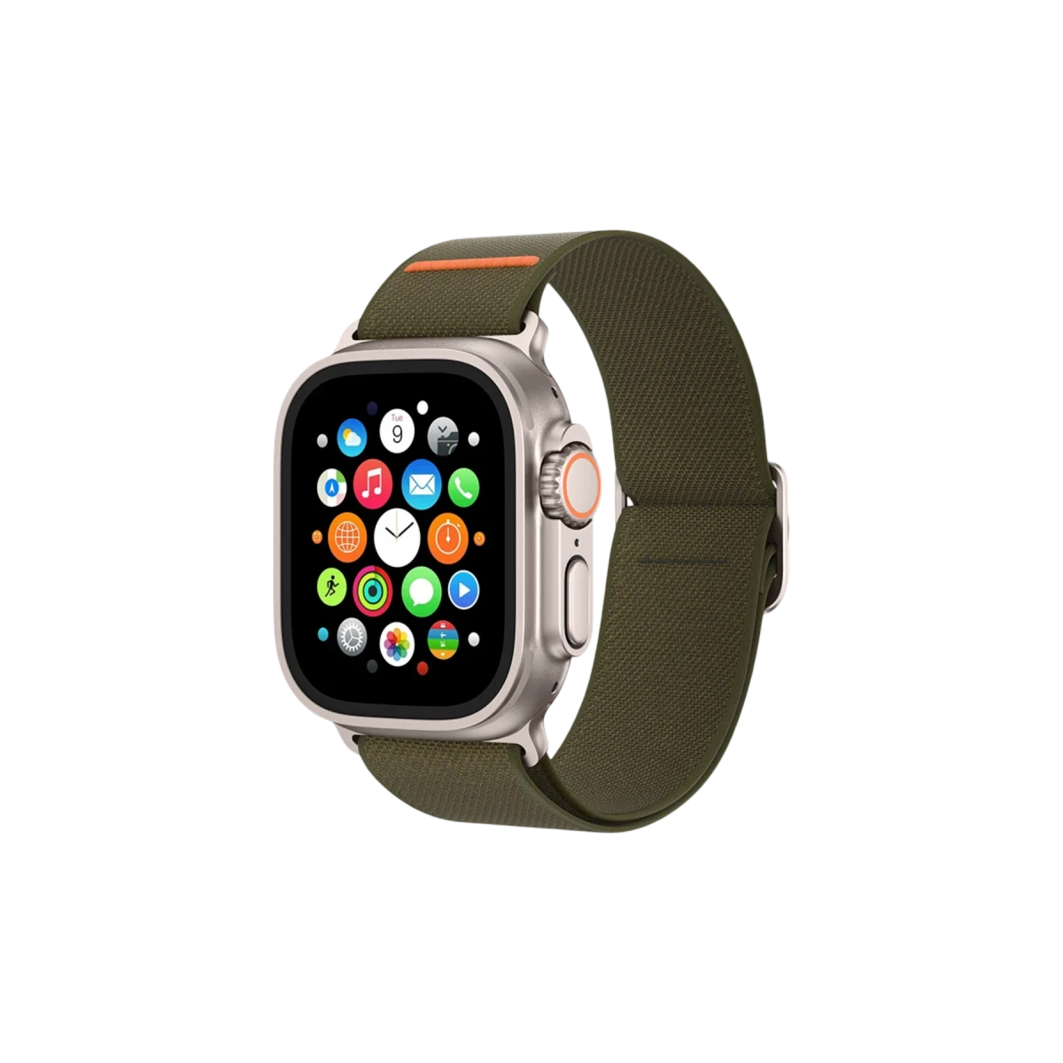 Keephone Apple Watch Ultra 2 49mm Navas Kumaş Kordon - Koyu Yeşil