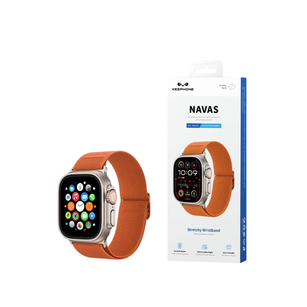 Keephone Apple Watch Ultra 2 49mm Navas Kumaş Kordon - Koyu Yeşil