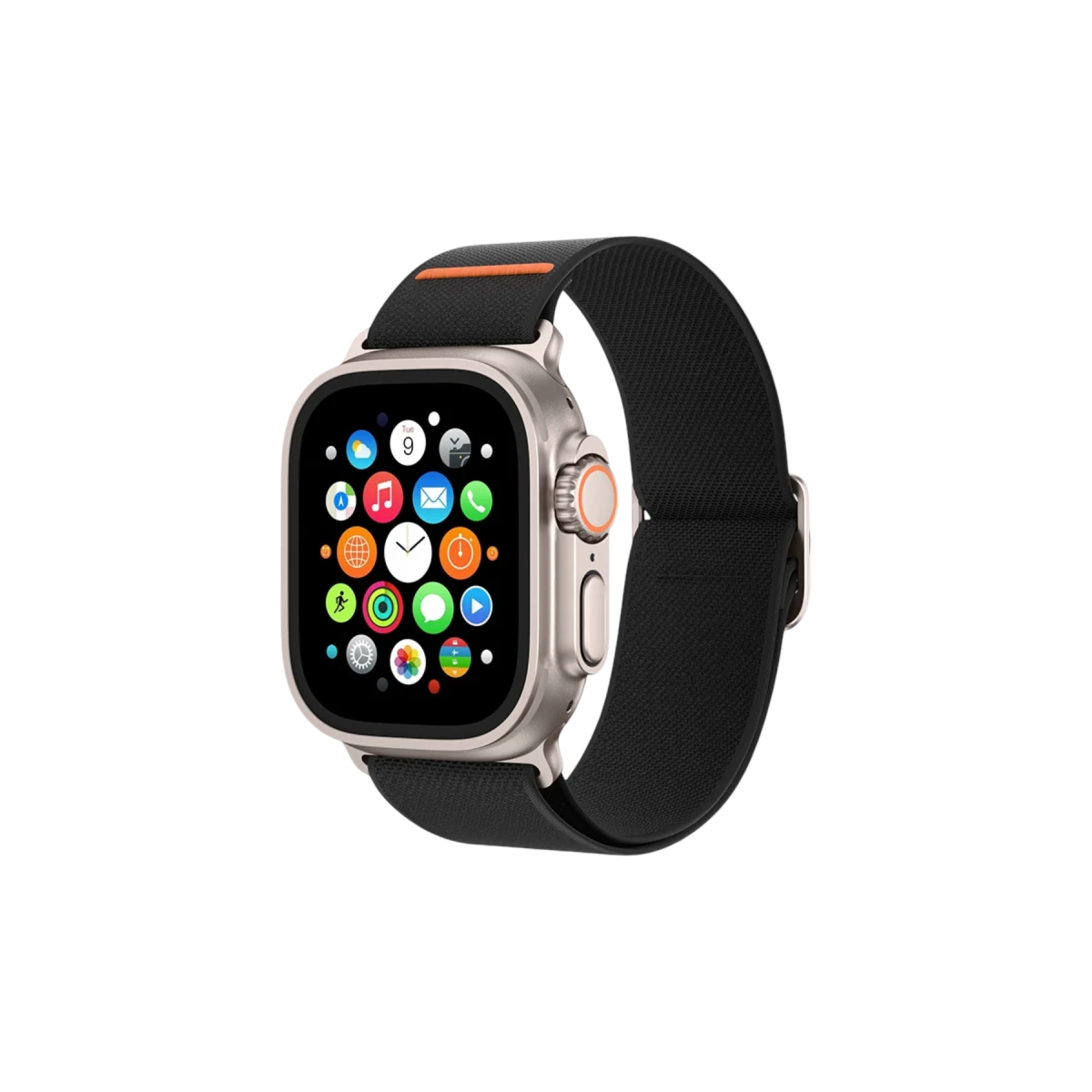 Keephone Apple Watch Ultra 2 49mm Navas Kumaş Kordon - Siyah