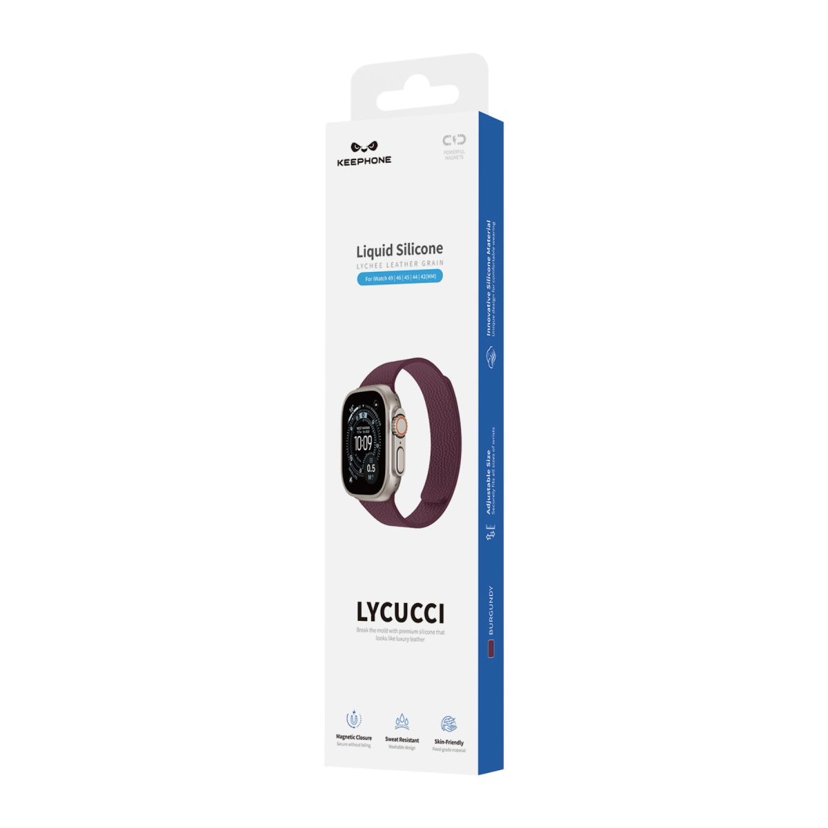 Keephone Apple Watch Ultra 49mm Lycucci Kordon - Bordo