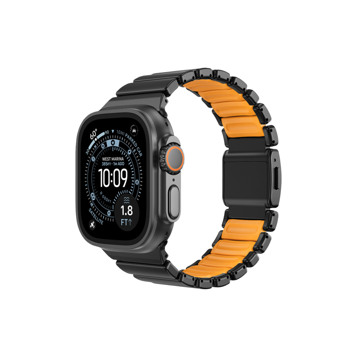 Keephone Apple Watch Ultra 49mm Titan Magband Kordon - Siyah